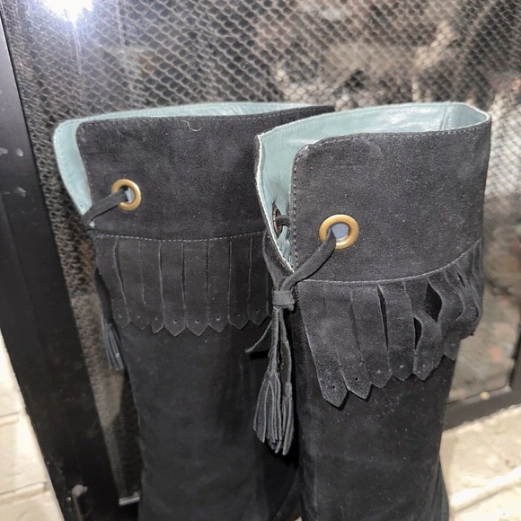 Imagine Vince Camuto Boots Fringe Black Suede Leather Women’s Size 10 - Picture 8 of 16